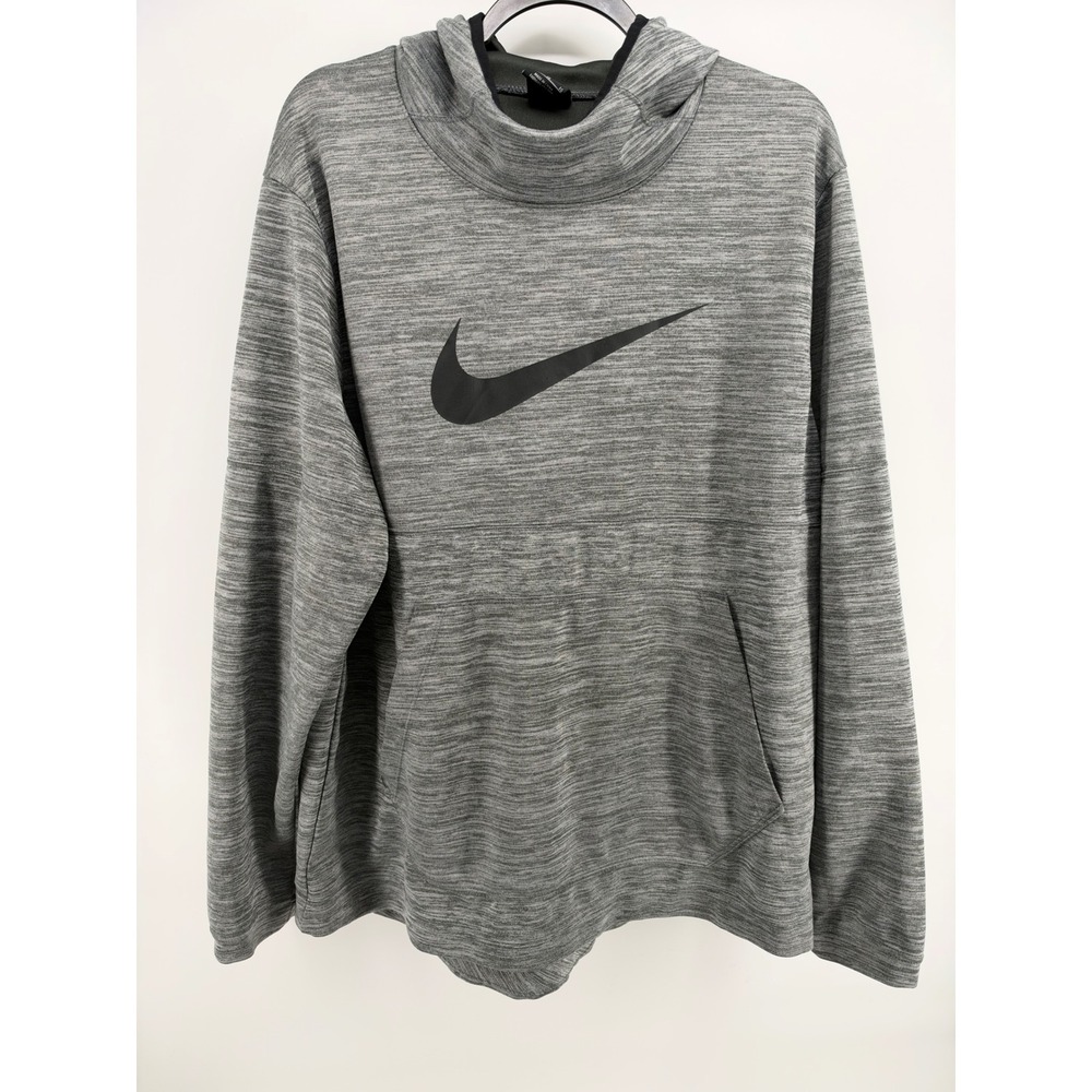 Nike Dri-FIT Training Hoodie Mens XL Grey Space Dye Pullover 925634-050